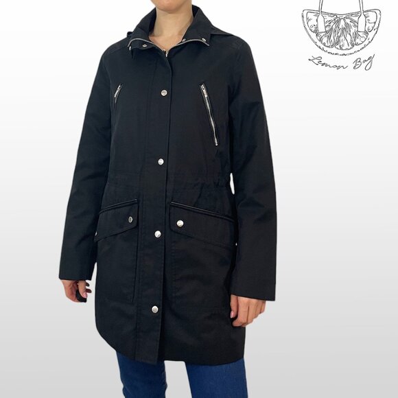Cole Haan/ Rain Coat Anorack / Color Black/ Size XS - Picture 2 of 8